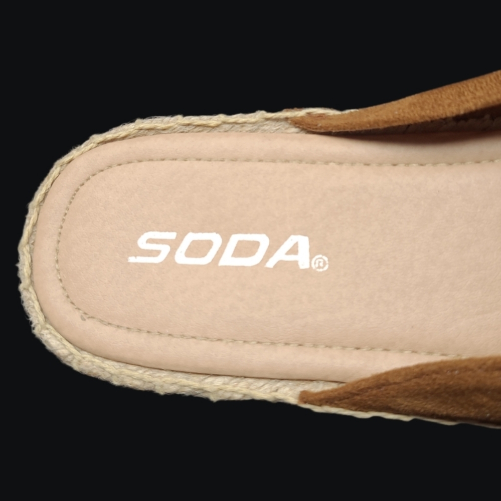 SODA WOMENS CASUAL ROUND TOE OPEN BACK SLIP-ON BROWN ESPADRILLES SIZE-11 - Picture 8 of 10